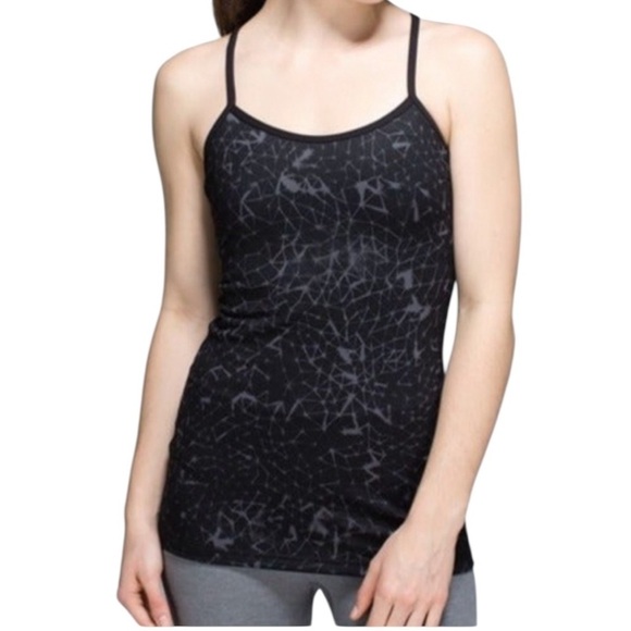 lululemon athletica Tops - Lululemon Power Y Tank Luon Star Crushed Coal Black Black size 6